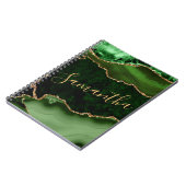 Carnet Green and Faux Gold Glitter Marble Agate (Côté gauche)
