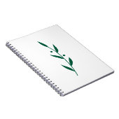 Carnet Green and White Leaf Branch Clean Botanical (Côté Droit)