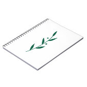 Carnet Green and White Leaf Branch Clean Botanical (Côté gauche)