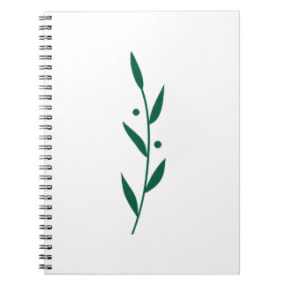 Carnet Green and White Leaf Branch Clean Botanical 