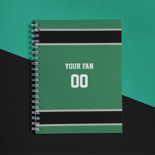 Carnet Green & Black Football Team Personalized