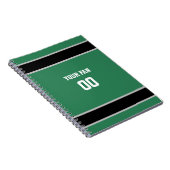 Carnet Green & Black Football Team Personalized (Côté Droit)