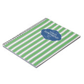 Carnet Green Blue Stripe Custom (Côté gauche)