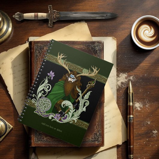 Carnet Green Celtic Antlers Man