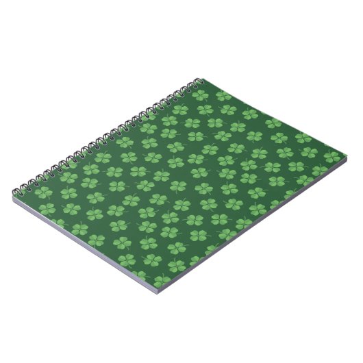 Carnet Green Celtic Irish Four Leafed Clovers St. Patrick (Côté gauche)