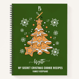 Carnet Green Christmas Tree Cookie Baking Crew Snowflakes