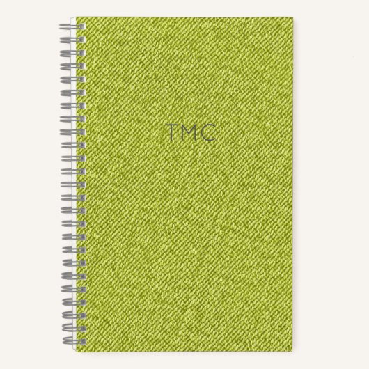 Carnet Green Denim Monogram INITIALES Gris Masculine Cool (Recto)