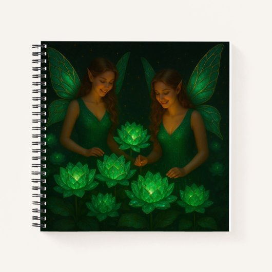 Carnet Green Fairy Botanical Fantasy Nature Floral (Devant)