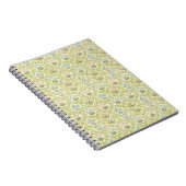 Carnet Green floral pattern girly women (Côté Droit)