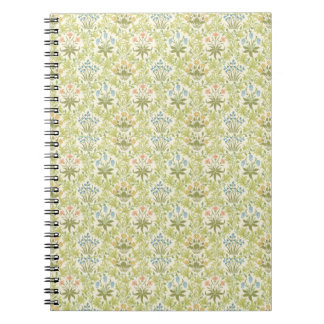 Carnet Green floral pattern girly women