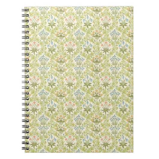 Carnet Green floral pattern girly women (Devant)