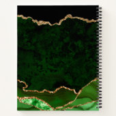 Carnet Green & Gold Faux Parties scintillant Agate Mariag (Dos)