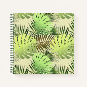 Carnet Green & Gold Palm Tropical Feuille Motif