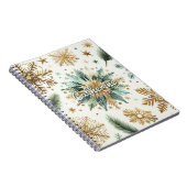 Carnet Green Gold Snowflake Fête Florale (Côté Droit)