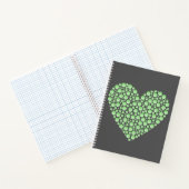 Carnet Green Gradient Heart Circles – Dark Grey Minimal (Intérieur)