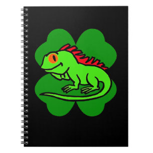 Carnet Green Iguana with four leaf clover