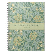 Carnet Green Jasmine Botanical Pattern (Devant)