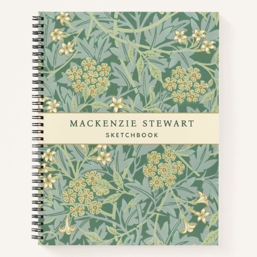 Carnet Green Jasmine Botanical Pattern Sketchbook (Devant)