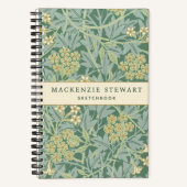 Carnet Green Jasmine Botanical Pattern Sketchbook (Recto)