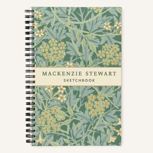 Carnet Green Jasmine Botanical Pattern Sketchbook (Recto)