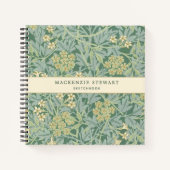 Carnet Green Jasmine Botanical Pattern Sketchbook (Devant)