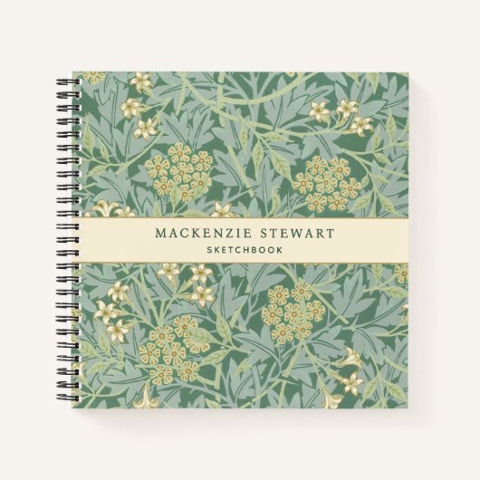 Carnet Green Jasmine Botanical Pattern Sketchbook (Devant)