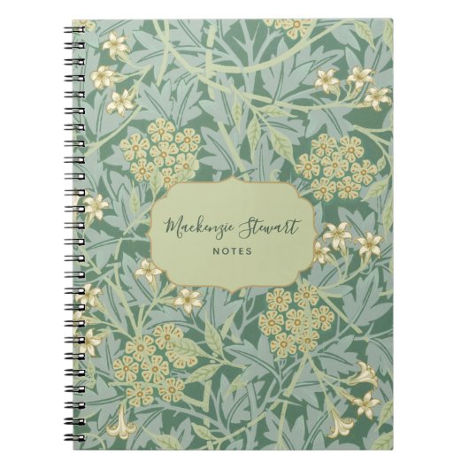 Carnet Green Jasmine Floral Pattern (Devant)