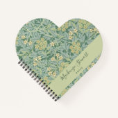 Carnet Green Jasmine Floral Pattern Name (Devant)