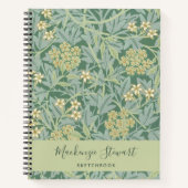 Carnet Green Jasmine Floral Pattern Sketchbook (Devant)