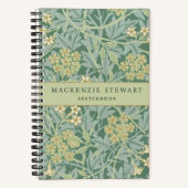 Carnet Green Jasmine Floral Pattern Sketchbook (Recto)