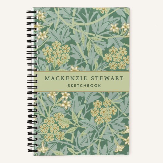 Carnet Green Jasmine Floral Pattern Sketchbook (Recto)
