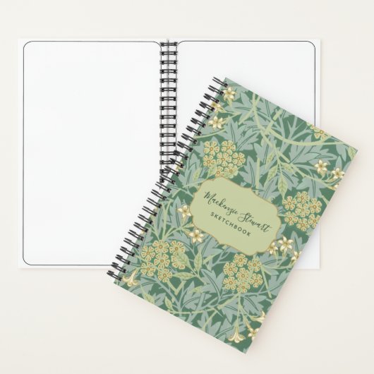 Carnet Green Jasmine Floral Pattern Sketchbook (À l'intérieur)