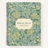 Carnet Green Jasmine Floral Pattern Sketchbook (Devant)