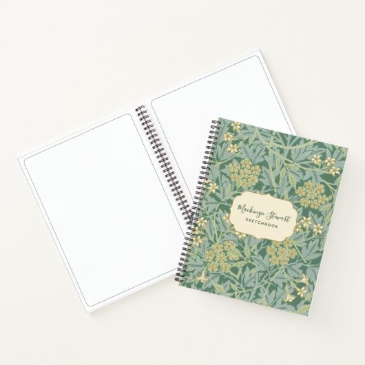 Carnet Green Jasmine Floral Pattern Sketchbook (Intérieur)