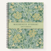 Carnet Green Jasmine Floral Pattern Sketchbook (Devant)
