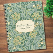 Carnet Green Jasmine Floral Pattern Sketchbook