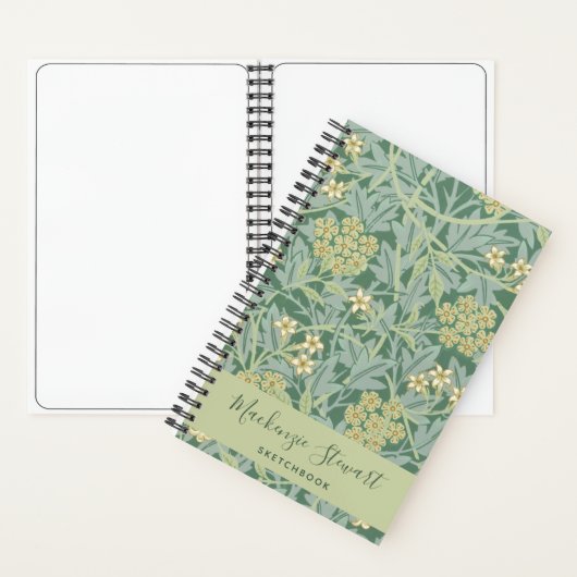Carnet Green Jasmine Floral Pattern Sketchbook (À l'intérieur)
