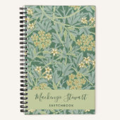 Carnet Green Jasmine Floral Pattern Sketchbook (Recto)