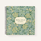 Carnet Green Jasmine Floral Pattern Sketchbook (Devant)