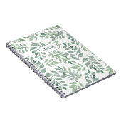 Carnet Green Leaf Pattern Personalized Notebook (Côté Droit)