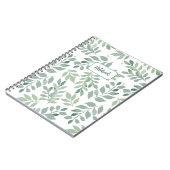 Carnet Green Leaf Pattern Personalized Notebook (Côté gauche)
