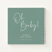 Carnet Green Modern Boho Genre Neutre Baby shower Invité (Dos)