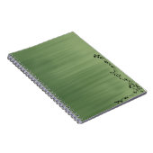 Carnet Green Notebook with Floral Accent – Stylish Journa (Côté Droit)