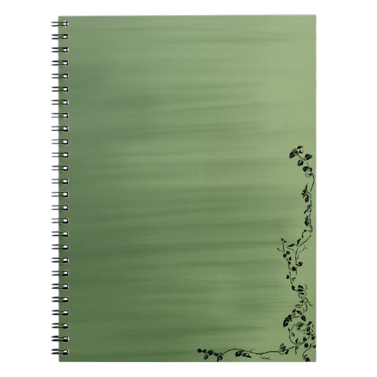 Carnet Green Notebook with Floral Accent – Stylish Journa (Devant)