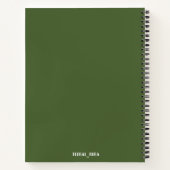 Carnet Green Notebook with red and yellow flowers  (Dos)