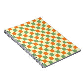 Carnet Green Orange Brown À damiers En vichy Motif (Côté Droit)