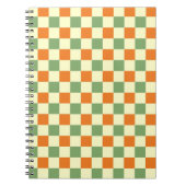 Carnet Green Orange Brown À damiers En vichy Motif (Devant)