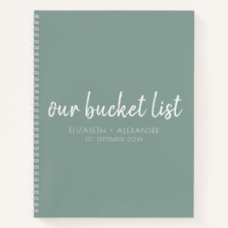 Carnet Green Our Bucket List Couple's