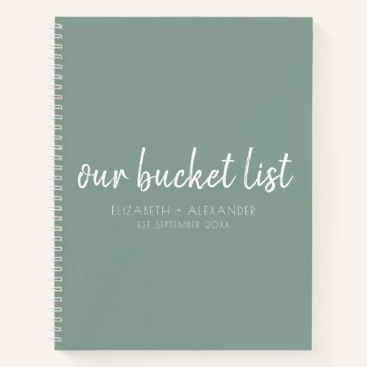 Carnet Green Our Bucket List Couple's (Devant)