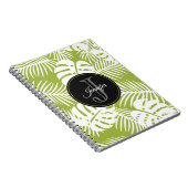 Carnet Green Palm Feuille Rainforest Motif Monogram (Côté Droit)